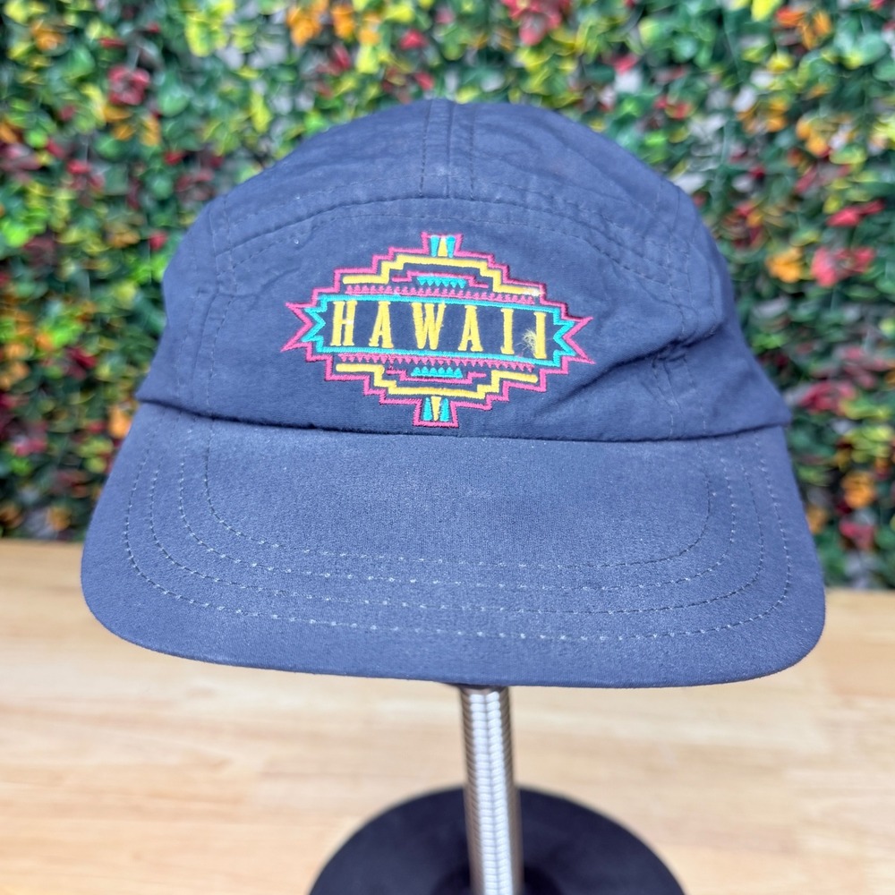 Crazy Shirts Hawaii 5 Panel Hat Mens Black Embroidered Camper Cap Adjustable